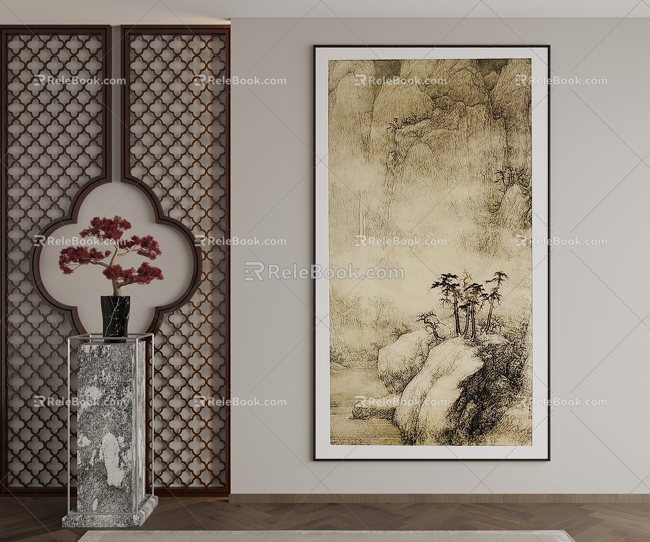 New Chinese Decorative Painting 3d model