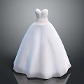White Wedding Dress With Sweetheart Neckline And Flowy Ball Gown Silhouette