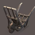 Antique Metal Wheelbarrow Featuring Vintage Structure And Historical Design Elements 3d model