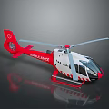 Red And White Ambulance Helicopter With Medical Logo And Rotors For Emergency Transport