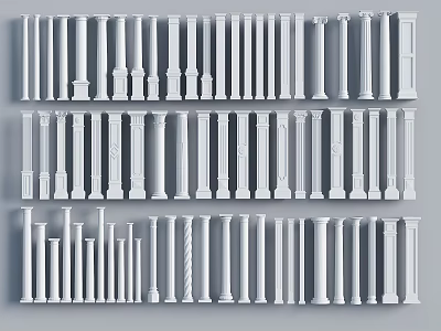 Roman Columns Collection Featuring Various Decorative Styles And Architectural Designs 3d model