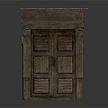 Wooden Entrance Gate With Traditional Design And Sloped Roof Wooden Frame And Lattice Door Panel