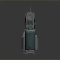 Green and Black Striped Weapon With Metal Components And Blue Gas Cylinder