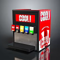 Red And Black Beverage Dispenser With COOL Branding Colorful Drink Buttons And Drip Tray