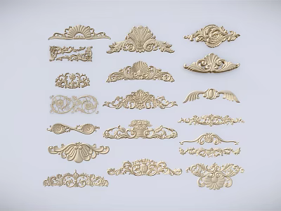 Various Intricate Carvings with Ornate Patterns and Decorative Designs 3d model