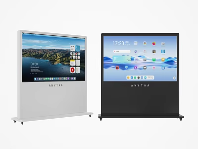 ARTIFACT Smart Interactive Displays in White Black Frames with Touch Screen Interface 3d model