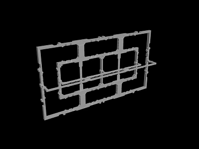 3D Rendered Structural Grid Framework With Interconnected Panels And Supports 3d model