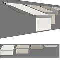 Modern Outdoor Awning Structure With Fabric Cover And Aluminum Frame Design