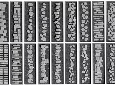 Various Stepping Stones Patterns And Materials For Garden Landscape Design 3d model