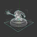 Armored Mythical Creature Warrior Holding Battle Axe On Glowing Round Base