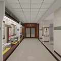 Traditional Chinese Style Store Front Desk With Display Cabinets And Posters In Tongrentang Corridor