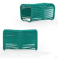 Green Woven Modern Lounge Chair with Matching Ottoman for Outdoor Relaxation