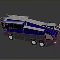 Blue And Gray Armored Tank 3D Model Featuring Multiple Wheels And Top Sensors