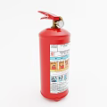 Red Fire Extinguisher Equipment With Instruction Labels And Safety Guidelines