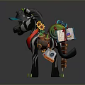 Cartoon Zebra In Blue Cap Red Scarf With Backpack Sunflower Book Letters On Green Grass