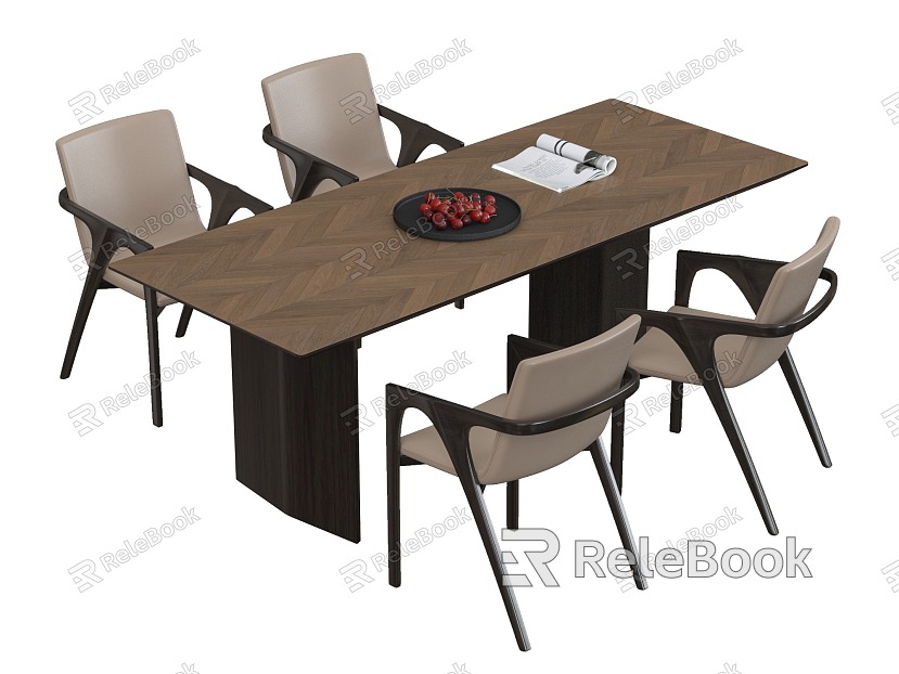 Modern Dining Table and Chair Combination model