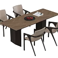 Modern Dining Table and Chair Combination 3d model