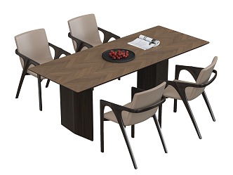 Modern Dining Table and Chair Combination 3d model