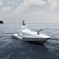 White Warship Sailing On Sea With Island Background