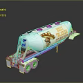 MEXI FRANKIES Tanker Truck With Silver Exterior Blue Logo And Cartoon Character In Sombrero