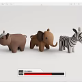 Cute Animal Shaped Children's Chairs with Dog Hippo Badger Pig Elephant Zebra Designs