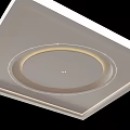 Modern Ceiling Design With Square Border Circular Center And LED Strip Lighting 3d model