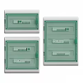 Industrial Electrical Distribution Boxes With Green White Enclosure And Circuit Breakers
