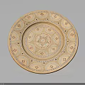 Ceramic Decorative Plate With Intricate Circular Patterns And Colorful Geometric Motifs 3d model
