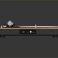 Wooden Home Turntable With Black Platter And Metal Tonearm Design