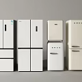 Refrigerators And Freezers With Various Modern Designs In White And Cream Colors