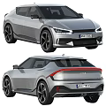 Silver KIA Car Front And Rear Views