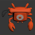 Red Crab Shaped Digital Telephone Creative Design Unique Gadget for Tech Enthusiasts 3d model