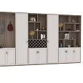 Modern Multi functional Shoe Cabinet With Coat Hooks Storage Shelves And Decorative Items 3d model