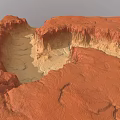 Red Rock Garden Landscape With Gullies Yellow Sand And Natural Textures