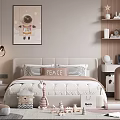 Cozy Kids Room Interior With Astronaut Wall Art Bed And Toy Shelves