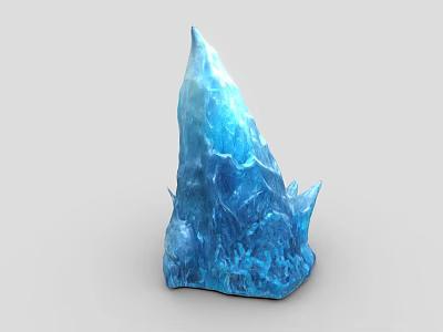 Blue Ice Crystal Scene Component With Pointed Top And Textured Surface 3d model