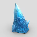 Blue Ice Crystal Scene Component With Pointed Top And Textured Surface 3d model