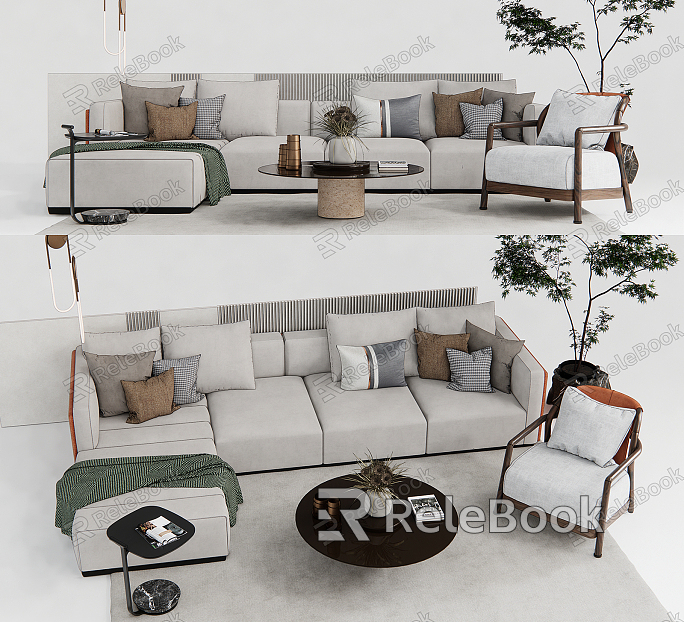 Modern Sofa Coffee Table Combination Single Sofa Coffee Table Leisure Chair Side model