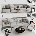 Modern Sofa Coffee Table Combination Single Sofa Coffee Table Leisure Chair Side 3d model