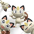 Adorable Cartoon Cat Plush Toys with Big Eyes Gray White Fur Yellow Forehead Various Poses