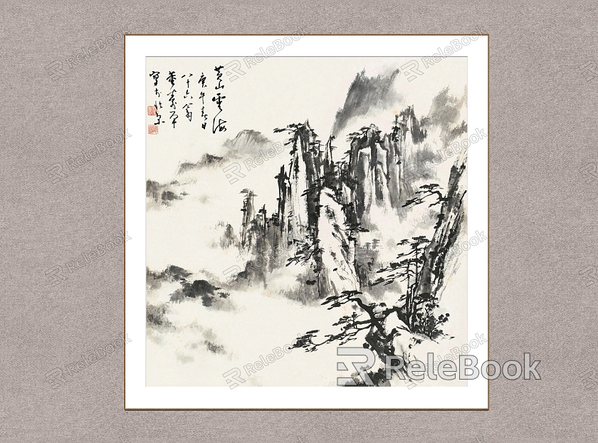 Huangshan Songyun Dong Shouping Landscape Decorative Painting Wall Decorative Painting model