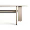 Modern Minimalist Wooden Dining Table With Unique Leg Structure And Smooth Surface