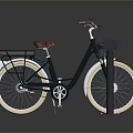 Two Vintage Bicycles Parked On Black Bicycle Rack With Red Seats And White Tires