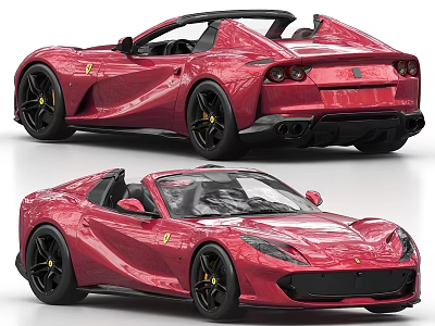 Red Convertible Sports Car With Stylish Exterior And Aerodynamic Design 3d model