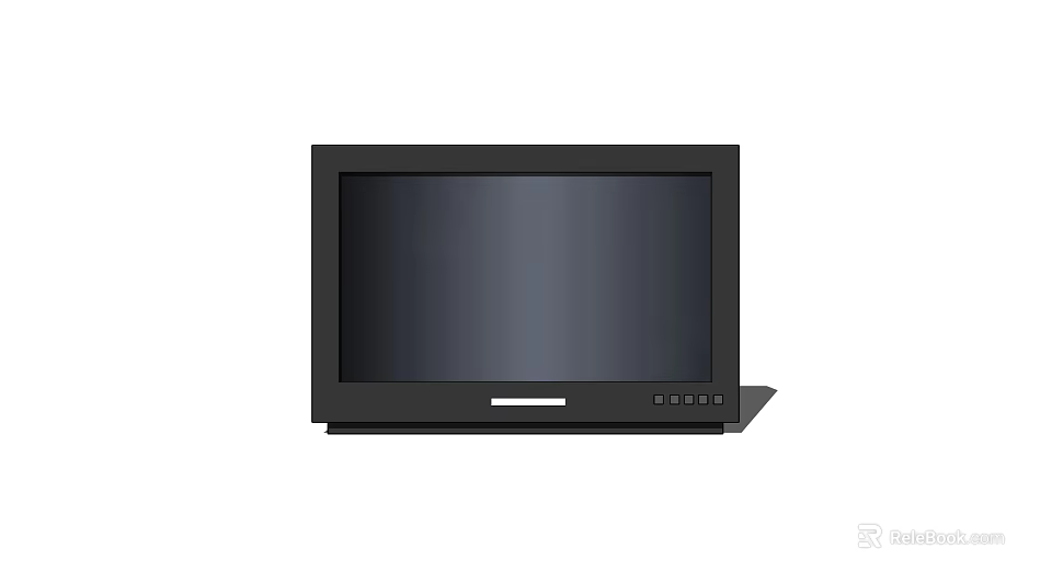 Modern Black Flat Screen Television With Slim Bezel And Control Panel 3d model