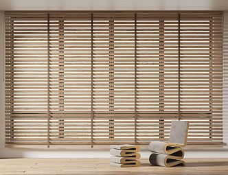 Modern venetian blinds Wooden strip venetian blinds 3d model