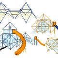 Children's Amusement Equipment Climbing Net Climbing Net No Power Facilities Outdoor Toy Slide 3d model