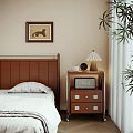 Modern-Quiet Bedside Table Book Ornaments Combination Table Lamp 3d model