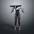 Futuristic Household Robot With Metallic Structure Mechanical Arms And Smart Design