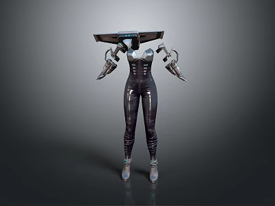 Futuristic Household Robot With Metallic Structure Mechanical Arms And Smart Design 3d model